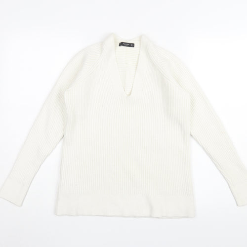 Mango Women’s Ivory Pullover V-Neck Jumper S