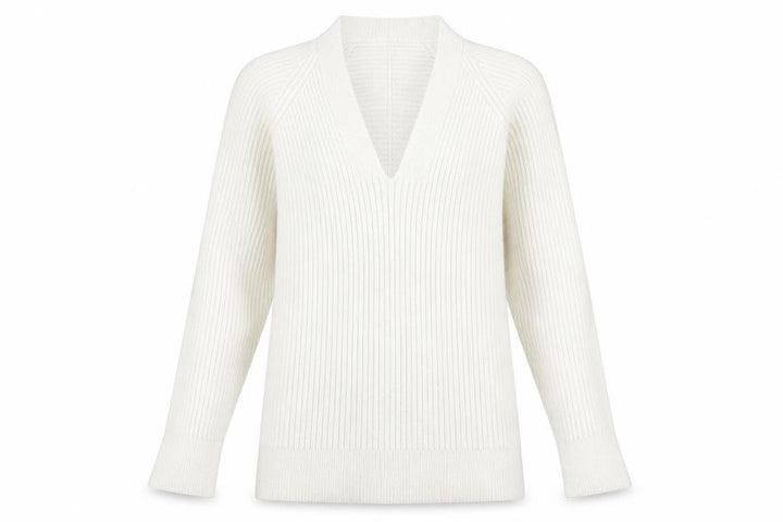 Mango Women’s Ivory Pullover V-Neck Jumper S