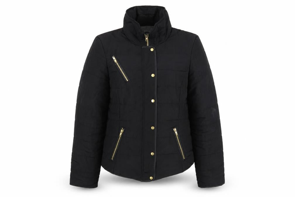 Front view of Dorothy Perkins Women's Black Puffer Jacket, size 14