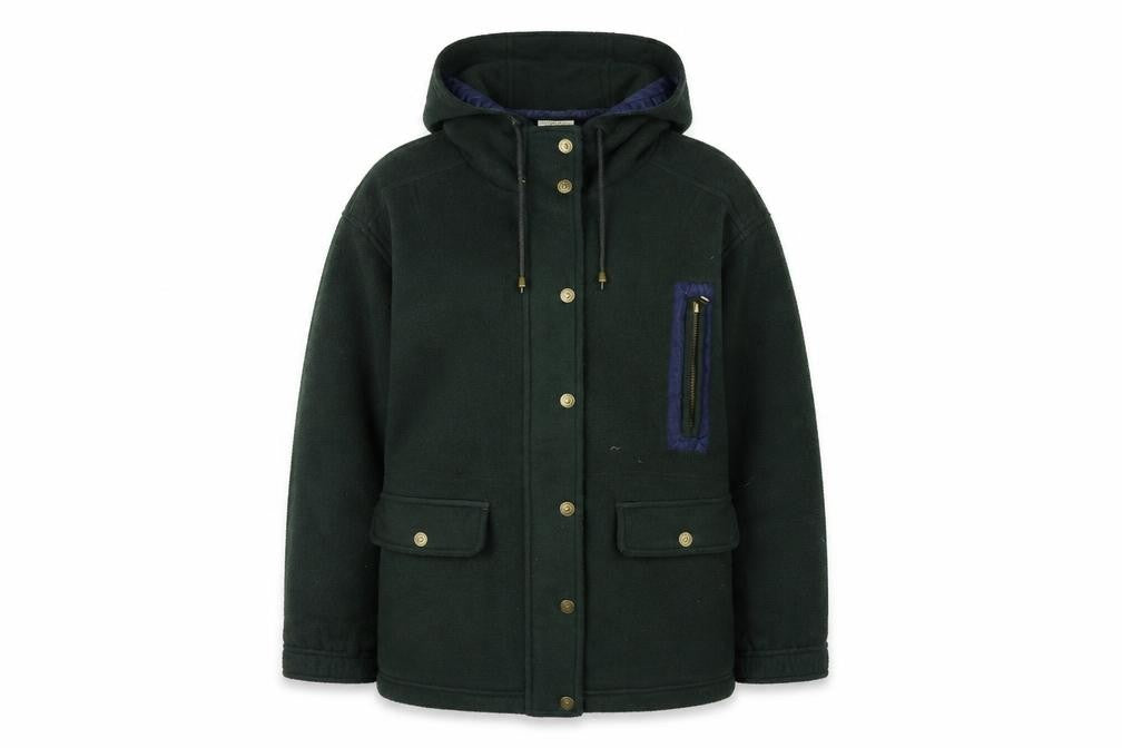 Front view of Next Women's Green Parka Jacket, size S, Hooded