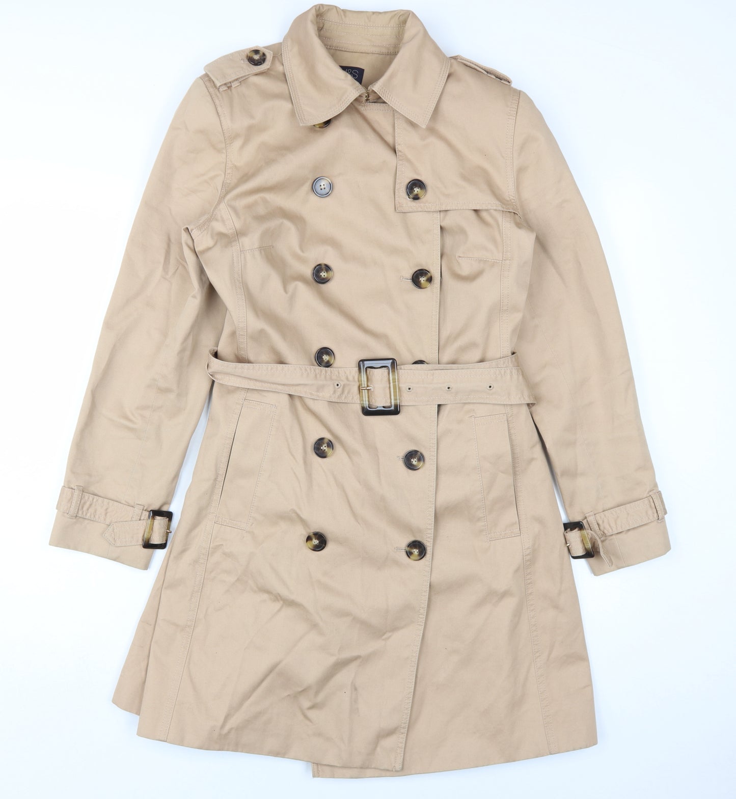 Marks and Spencer Women's Beige Trench Coat Size 14 Classic