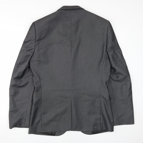 Next Men's Grey Blazer 40R Regular Fit Single-Breasted