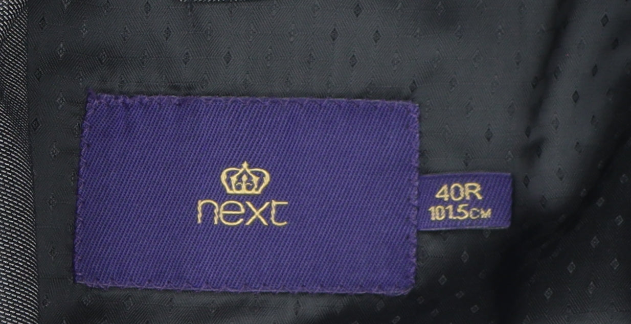 Next Men's Grey Blazer 40R Regular Fit Single-Breasted