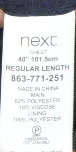 Next Men's Grey Blazer 40R Regular Fit Single-Breasted
