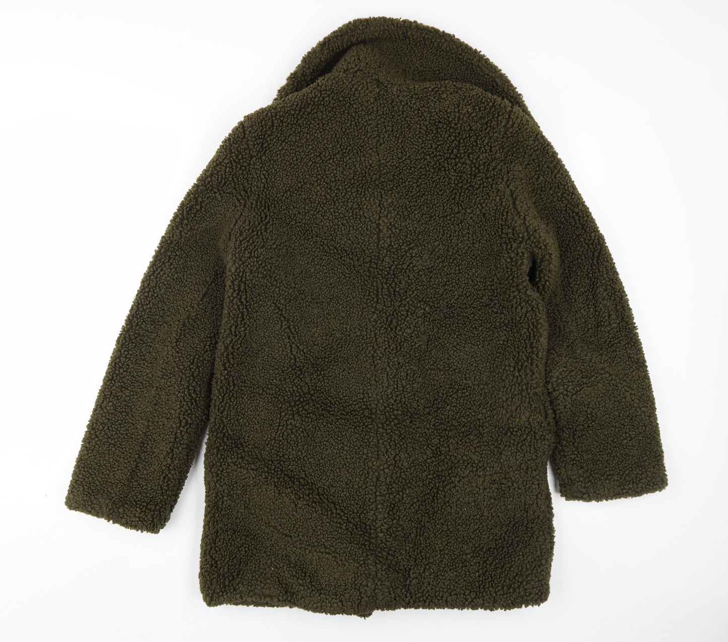 Miss Selfridge Women's Green Overcoat S Lined Fleece