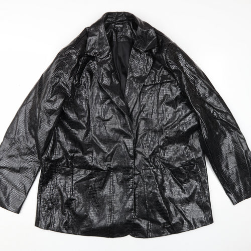 Boohoo Women's Black Blazer Size 14 - Stylish Outerwear