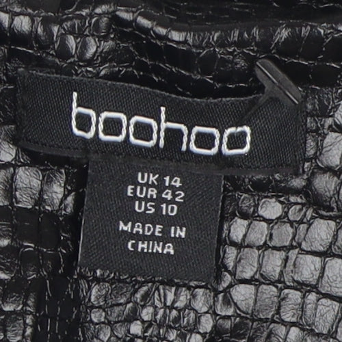 Boohoo Women's Black Blazer Size 14 - Stylish Outerwear
