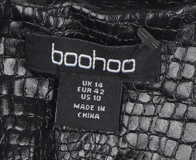 Boohoo Women's Black Blazer Size 14 - Stylish Outerwear