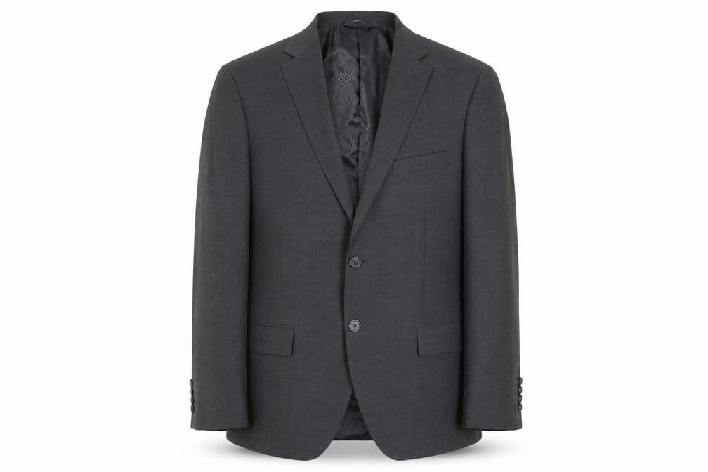Front view of Marks & Spencer Men's Black 42R Blazer, Notch Lapel, New