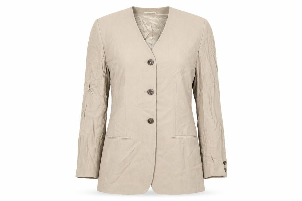 Front view of Planet Women's Beige Blazer, size 10, for Business/Casual