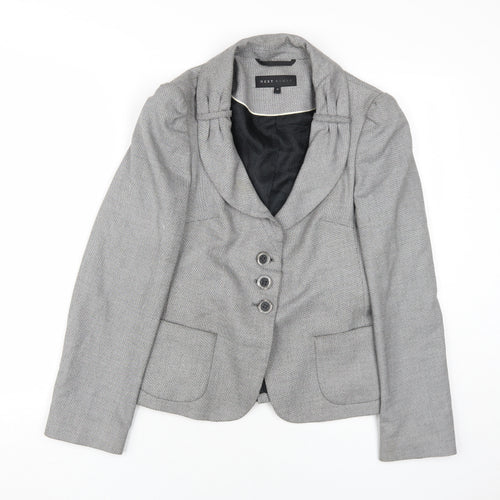 Next Women's Grey Blazer Shawl Lapel Suit Jacket Size 10