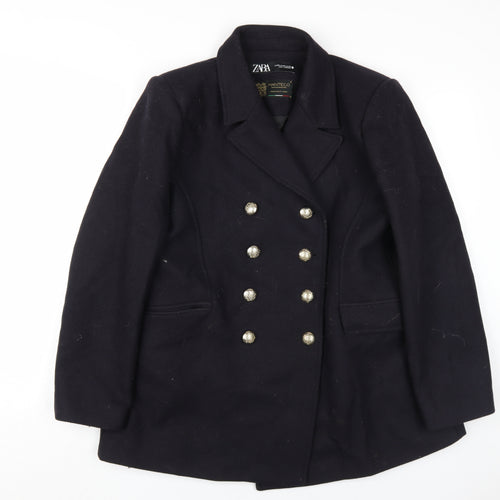 Zara Women's Black Wool Pea Coat Size 6