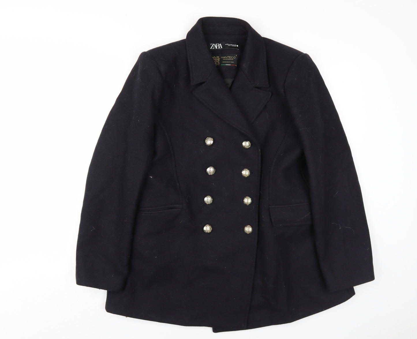 Zara Women's Black Wool Pea Coat Size 6