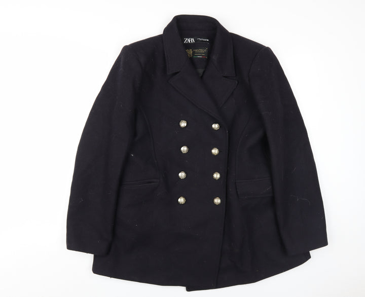 Zara Women's Black Wool Pea Coat Size 6