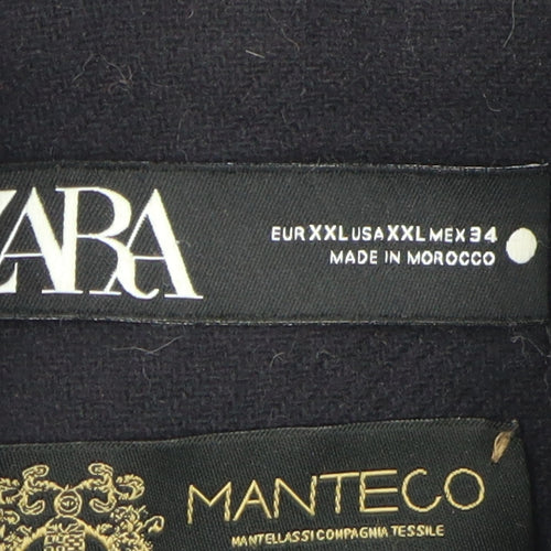 Zara Women's Black Wool Pea Coat Size 6
