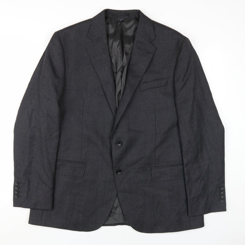 Marks and Spencer Men's Black Blazer, Size 44R, Wool