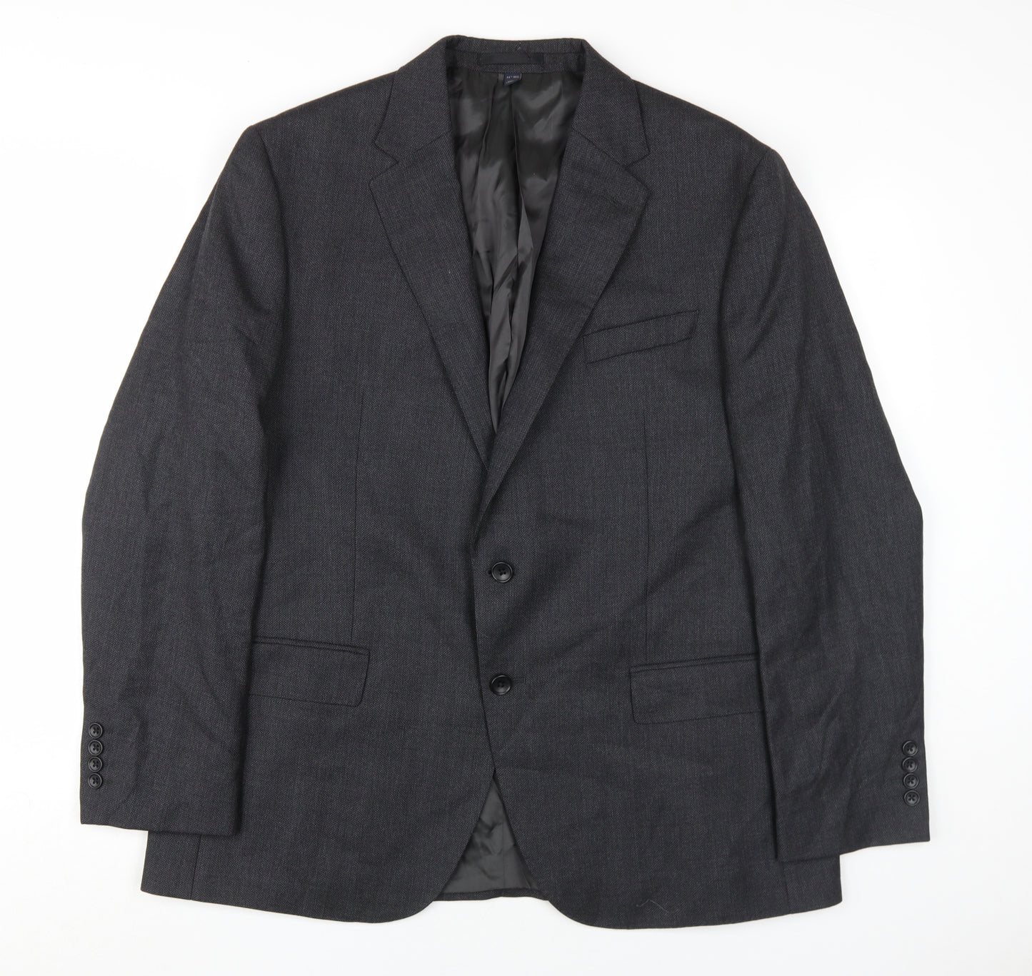 Marks and Spencer Men's Black Blazer, Size 44R, Wool