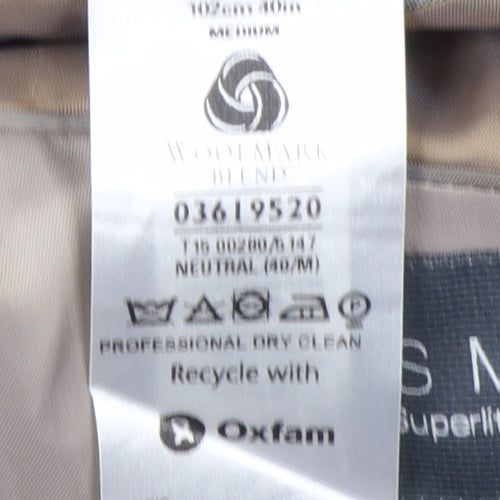Marks and Spencer Men's Grey Wool Suit Jacket 40R