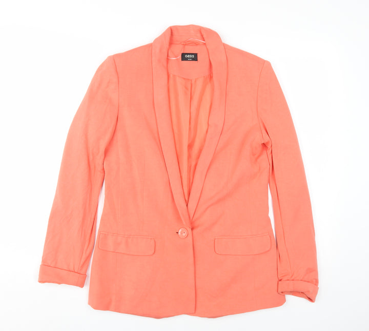 Oasis Women's Pink Blazer, Size 8, Casual Classic