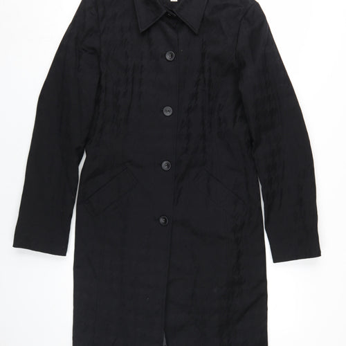 Next Women's Black Cotton Overcoat Size 12 Classic Style