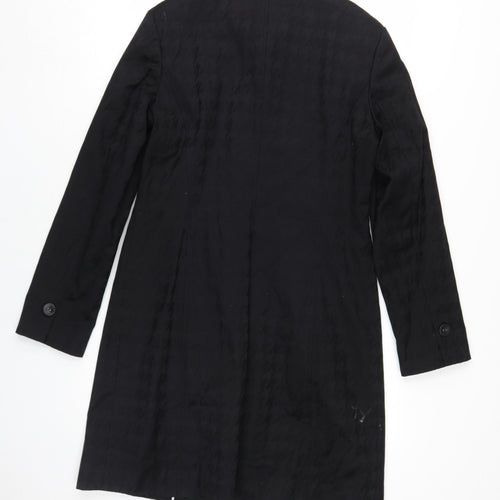 Next Women's Black Cotton Overcoat Size 12 Classic Style