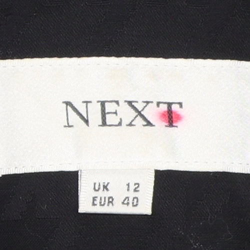 Next Women's Black Cotton Overcoat Size 12 Classic Style
