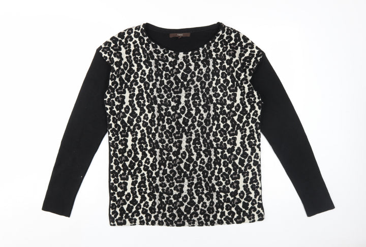 Next Women's Black Animal Print Pullover Jumper Size 12