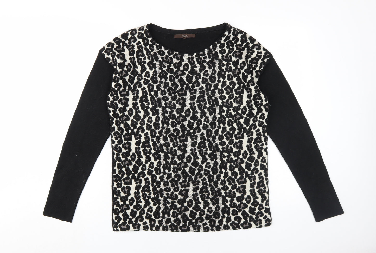 Next Women's Black Animal Print Pullover Jumper Size 12