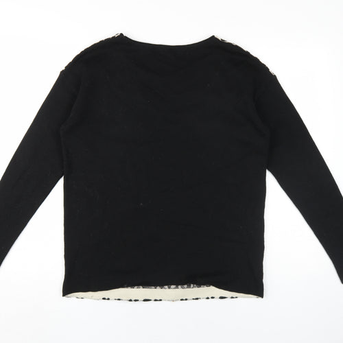 Next Women's Black Animal Print Pullover Jumper Size 12