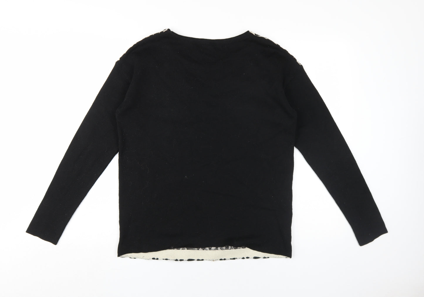 Next Women's Black Animal Print Pullover Jumper Size 12