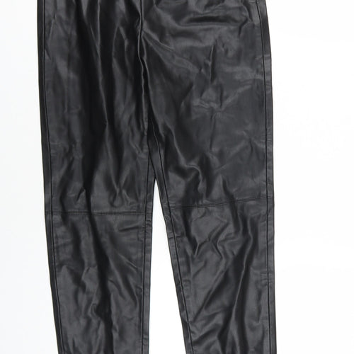 Zara Women's Black Faux Leather Jeggings, Size S
