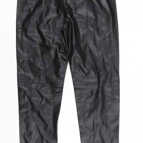 Zara Women's Black Faux Leather Jeggings, Size S