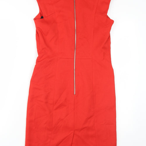 Next Red Knee Length Women's Sheath Dress Size 8