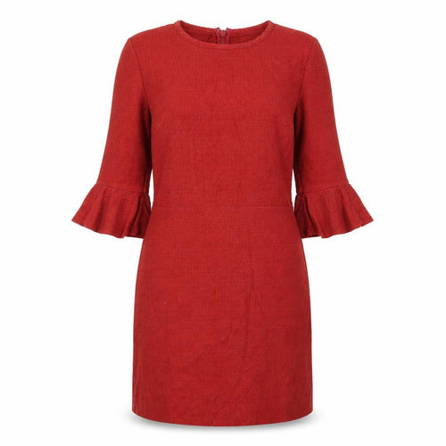 Topshop Women's Red Shift Dress Size 12 Casual 3/4 Sleeve