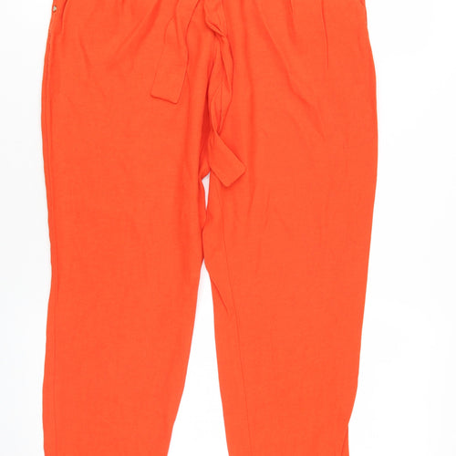 River Island Women's Orange Paperbag Trousers