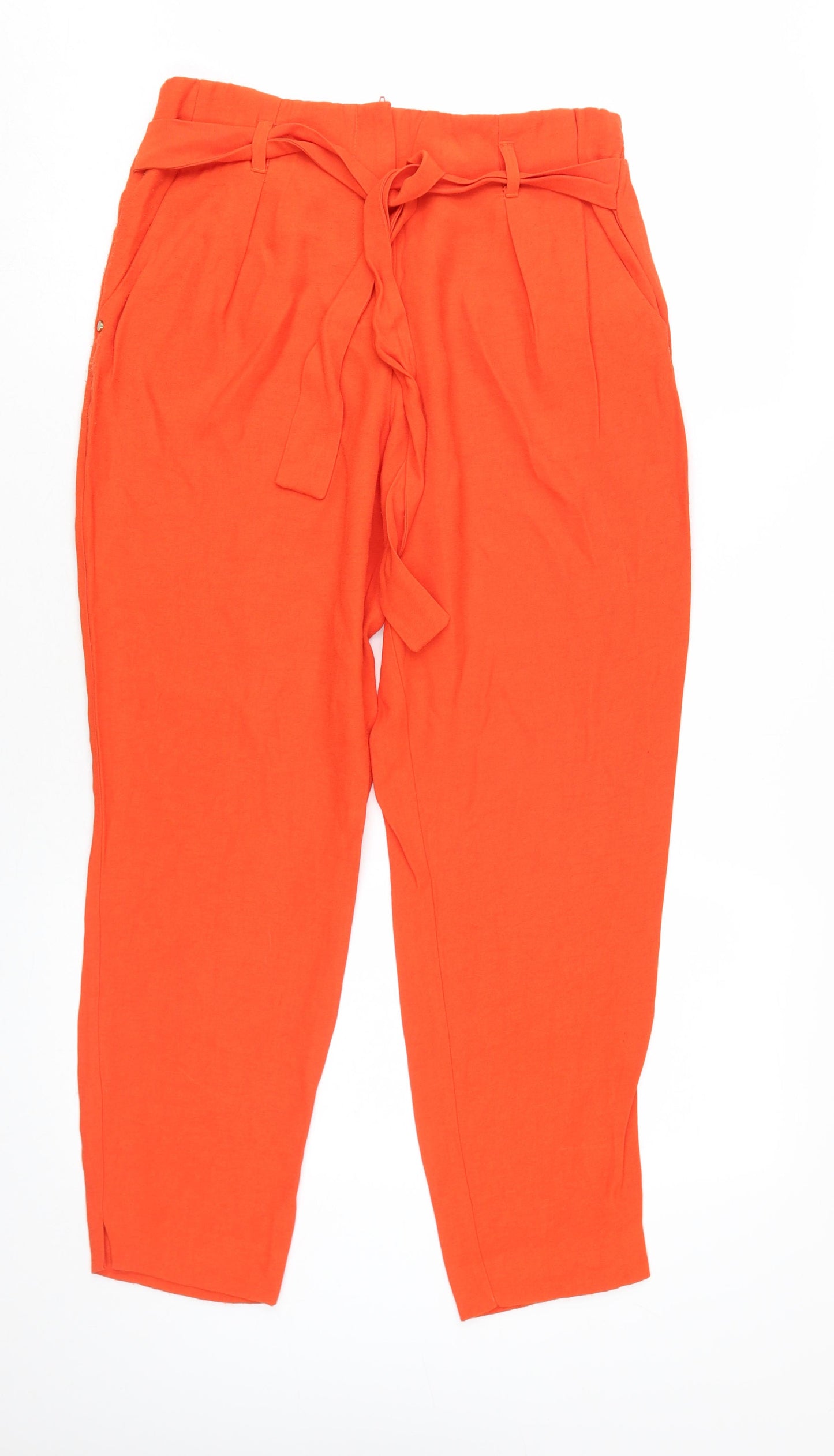 River Island Women's Orange Paperbag Trousers