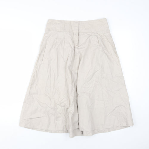 Zara Basic Women's Beige A-Line Cotton Skirt M