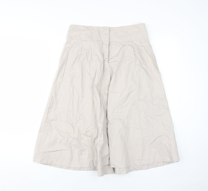 Zara Basic Women's Beige A-Line Cotton Skirt M