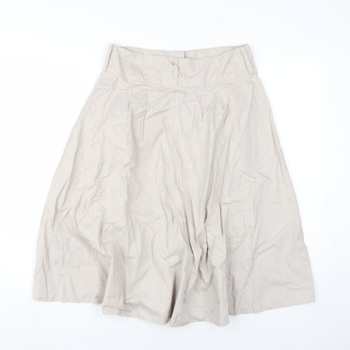 Zara Basic Women's Beige A-Line Cotton Skirt M