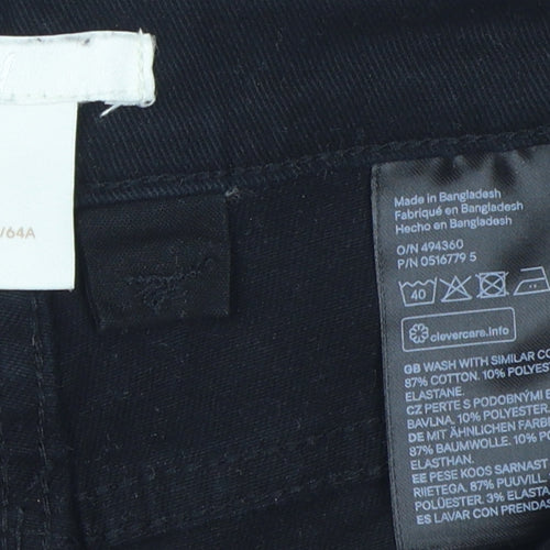H&M Women's Black Chino Stretch Shorts, Size 6