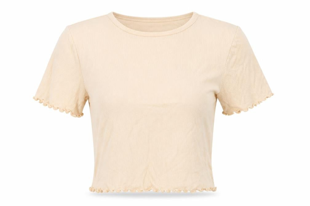 Kookai Women's Beige T-Shirt, S, Casual Chic Top
