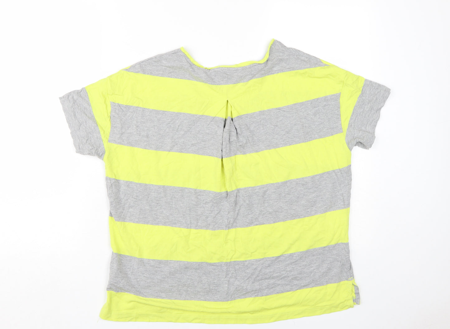 Next Women's Grey Striped T-Shirt, Size 16