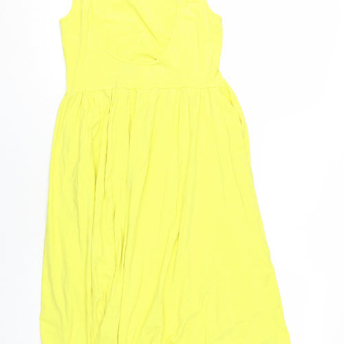 ASOS Women's Yellow Midi A-Line Dress Size 10