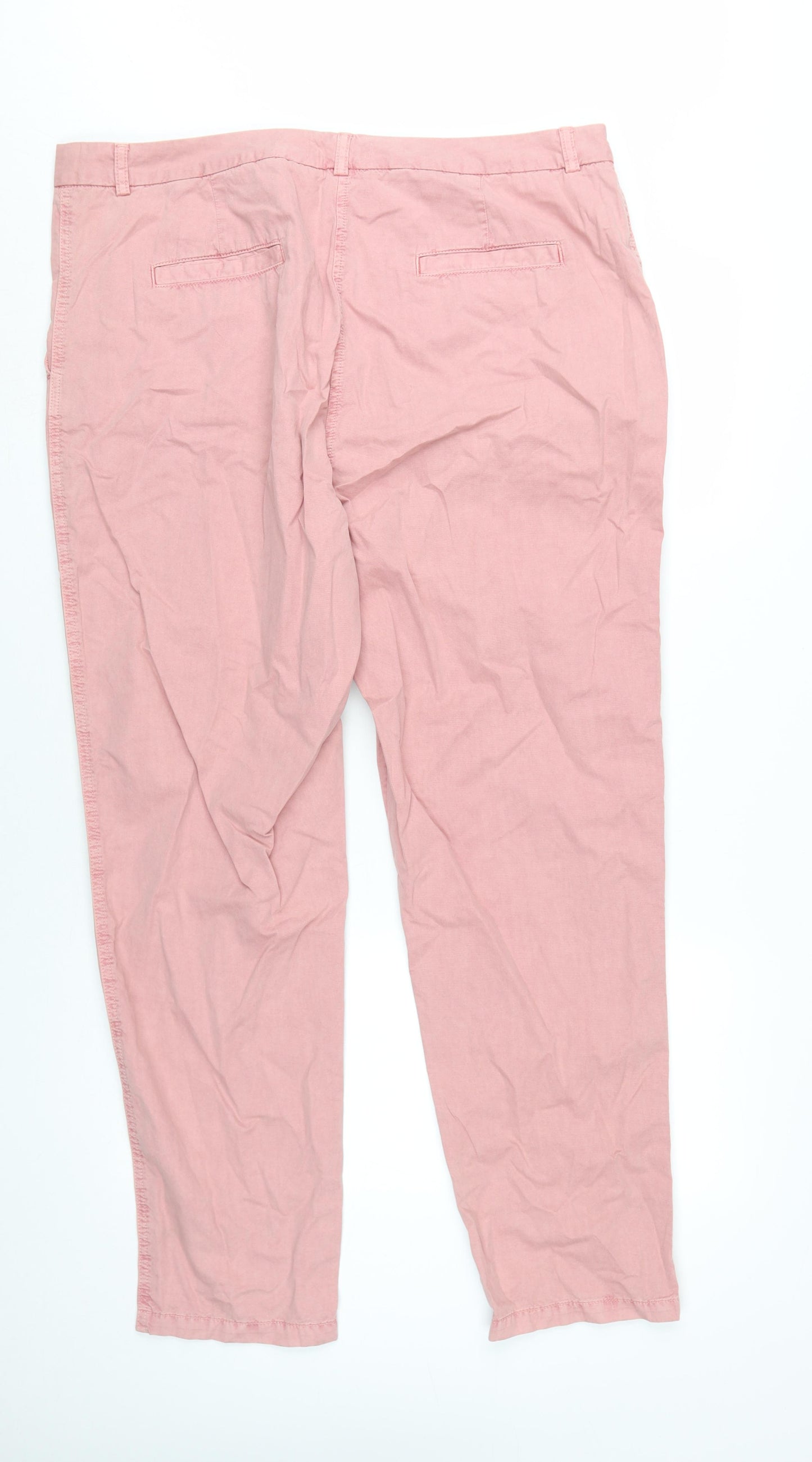 M&S Women's Pink Chino Trousers Size 18