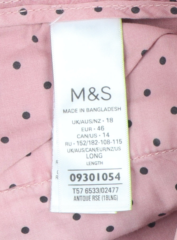 M&S Women's Pink Chino Trousers Size 18