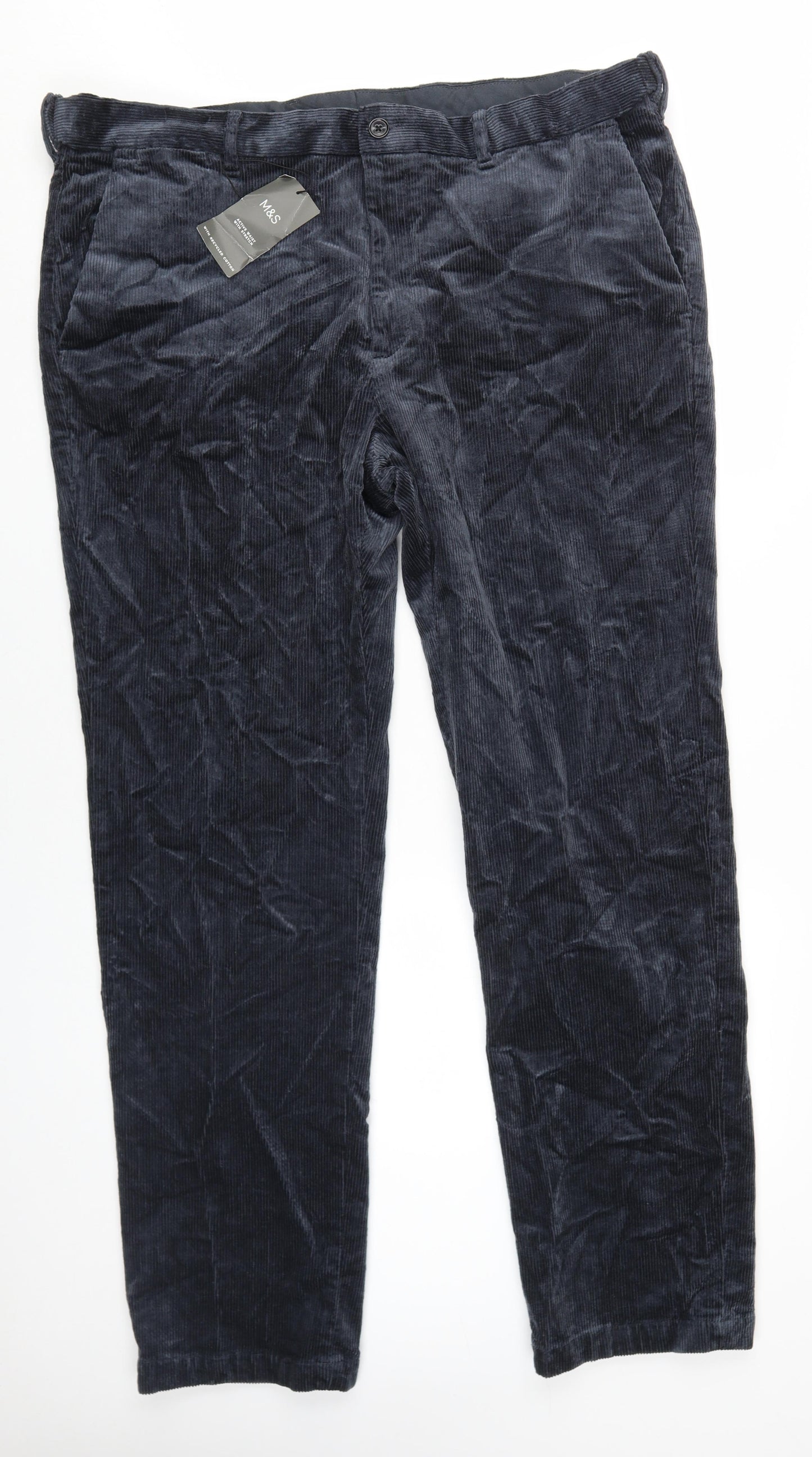 Marks and Spencer Men's Grey Corduroy Trousers Size 42