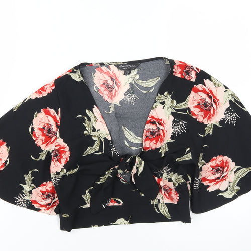 Miss Selfridge Women's Floral Kimono Black Top Size 8