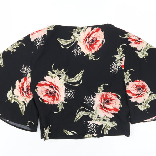 Miss Selfridge Women's Floral Kimono Black Top Size 8