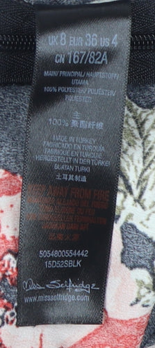 Miss Selfridge Women's Floral Kimono Black Top Size 8