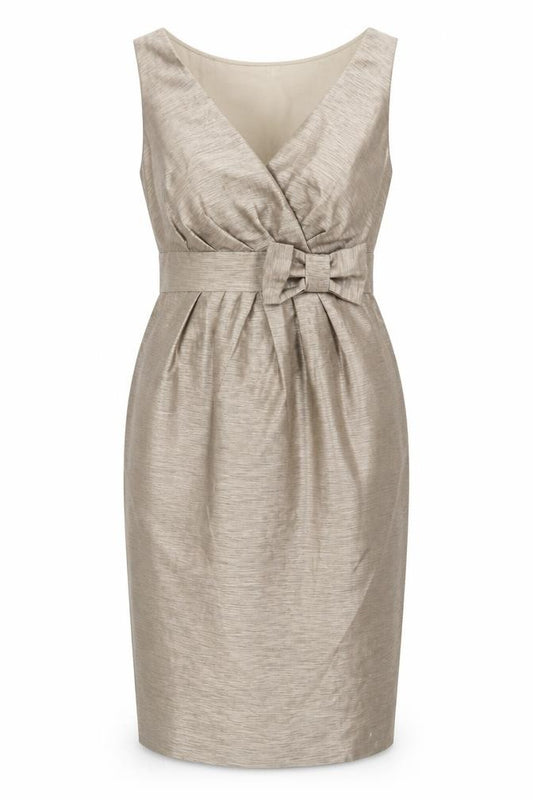 Front view of Principles Women's Beige Sleeveless Sheath Dress, size 12